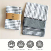 3PCS Solid Color Waffle Kitchen Towel Set